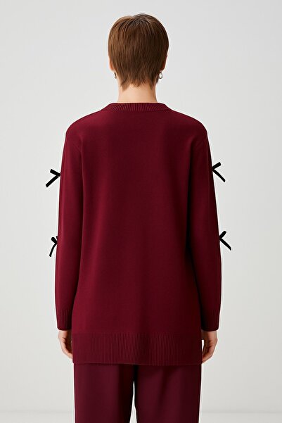 HAKKE Acrylic bow detail knitwear tunic