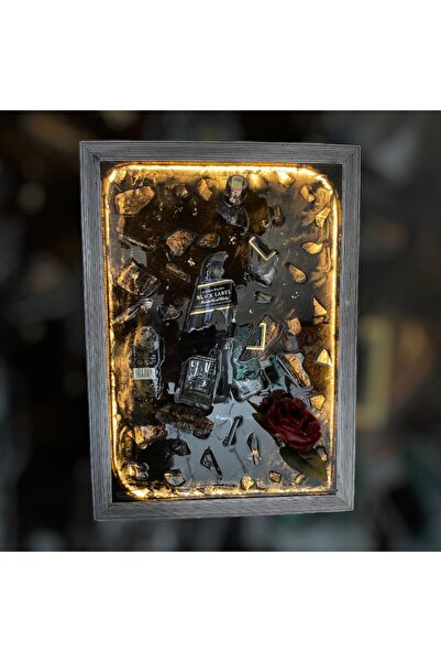 Viski BLACK LABEL EPOKSİ NEON LED EL YAPIMI ÇERÇEVE