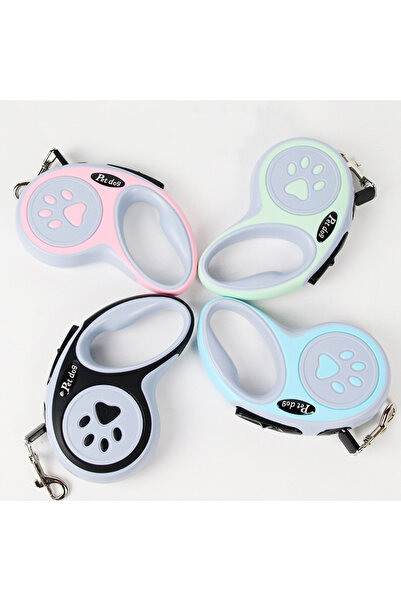 Duffa Otomatik Geri Çekilebilir Gezdirme Tasması Evcil Hayvan Pati Desenli Uzatma Tasma Şerit İpli Tasma