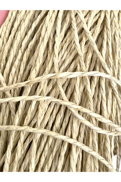 Kevser nur tuhafiye KAĞIT İP ( 2mm 25gr) Doğal Hasır Rafya Supla Naturel Çant...