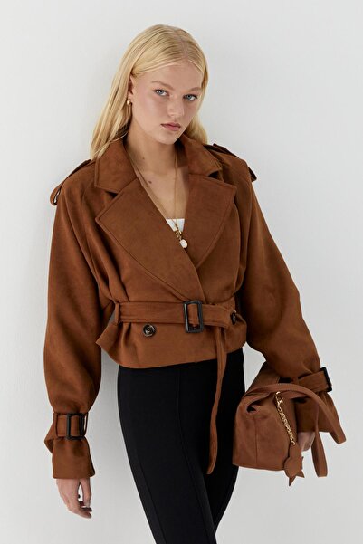 MARKALİSTE Κοντό σακάκι από καστόρι καφέ