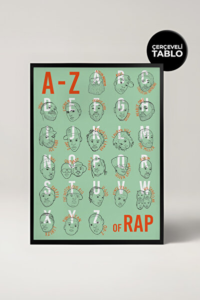 House Gorgeous A-Z of Rap Pop Culture Müzik Tasarımlı Çerçeveli Tablo