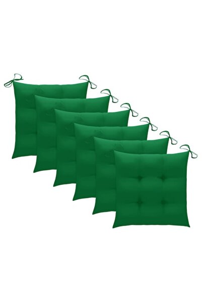 vidaxl Set perne de scaun vidaXL, 6 buc., verde, 40x40x7 cm, textil oxford