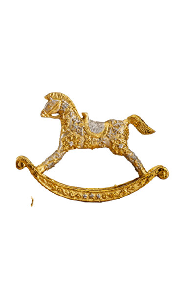Azay Decorațiune de Crăciun Cal Auriu Mic 13 x 9 cm