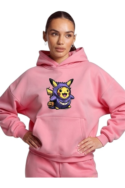 ArtYus Costum unisex Gengar Pikachu Colorat Special cu imprimeu Bumbac suprad...