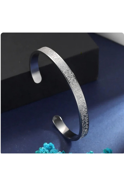 Chillin' سوار عالي الجودة من الفولاذ المقاوم للصدأ 316L مطرز بآية الكرسي قابل للتعديل للنساء/الرجال