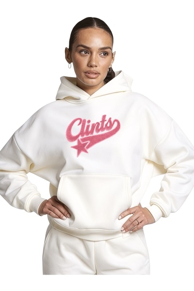 ArtYus سويت شيرت بقلنسوة كبير الحجم من القطن مطبوع عليه ألوان كلينتس للجنسين