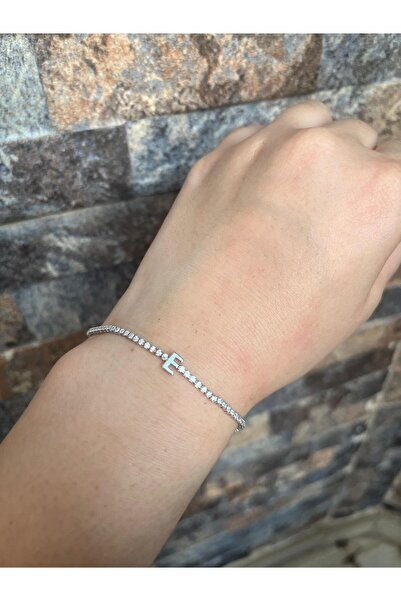 bijoux uniques سوار أنيق من الفولاذ على شكل حرف E