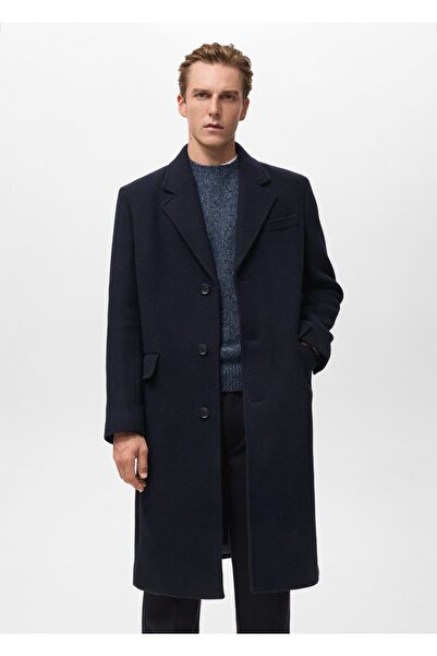 MANGO Man Uzun yün palto