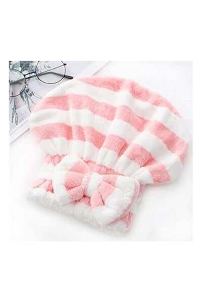 Mirfa غطاء منشفة تجفيف الشعر من الألياف الدقيقة (وردي)