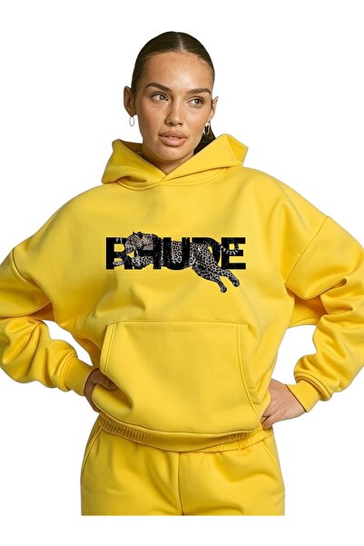 ArtYus Unisex Rhude Kaplan Black Color Custom Printed Cotton Oversize Hooded ...