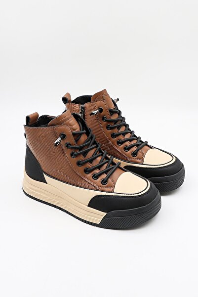 KRISTE BELL KristeBell İthal Bağcıklı Sneaker Kadın Spor Bot 2035 - Vizon - 36