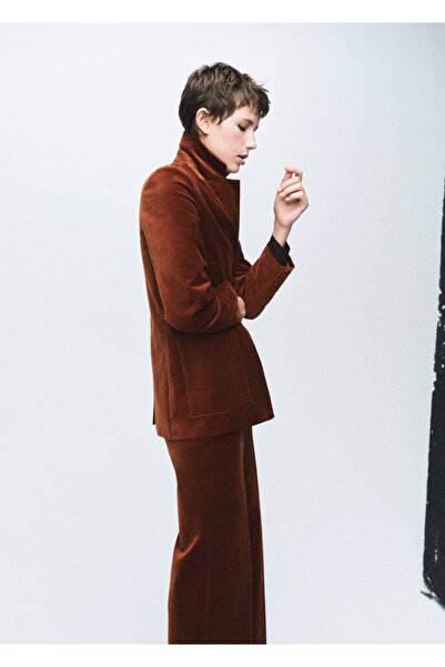 MANGO Woman Cepli kadife blazer ceket