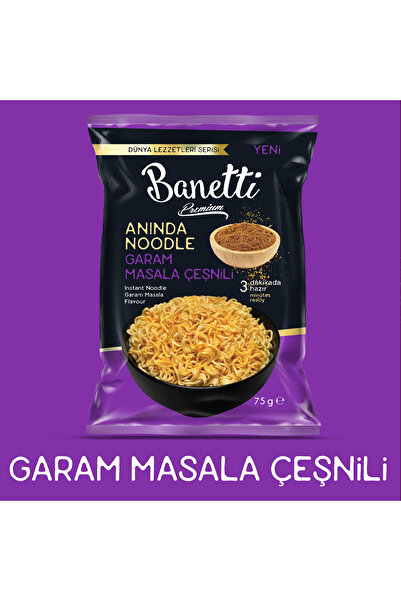 BANETTİ Premium Garam Masala Çeşnili Noodle 75 gr 16 Adet