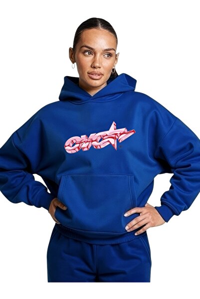 ArtYus Φούτερ Unisex Pink Star Πολύχρωμο Ειδικό με τύπωμα Βαμβακερό oversized...