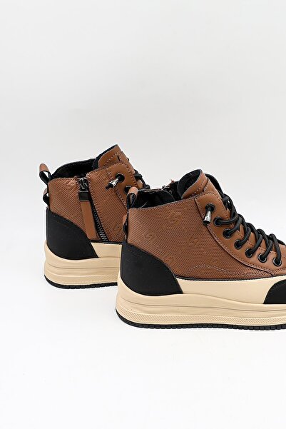 KRISTE BELL KristeBell İthal Bağcıklı Sneaker Kadın Spor Bot 2035 - Vizon - 36