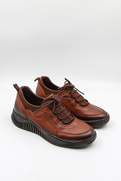 Venüs 1953831K Women's Leather Lace-Up Shoes - Tan - 36