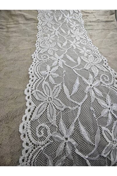 FASHİON DANTEL Likralı Esnek Dantel 15 Cm En 1 MT Ekru