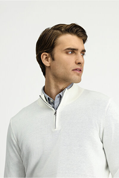 Kiğılı Half Turtleneck Regular Fit Zippered Cashmere Sweater