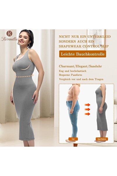 OEM Shapewear Dress with Slit, Abdomen Shaping Seamless Bodywear for Women