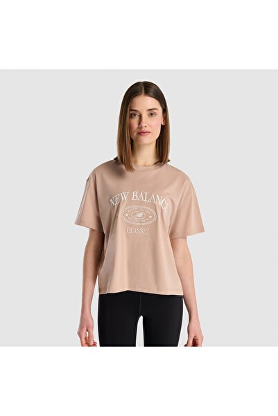 New Balance Lifestyle Women's Brown T-Shirt - Wnt1508-Inc