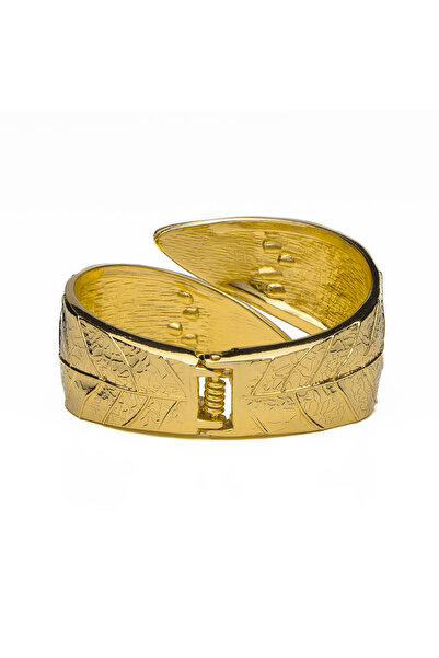 ElectraStore Massive Gold Leaf-Shaped Bracelet