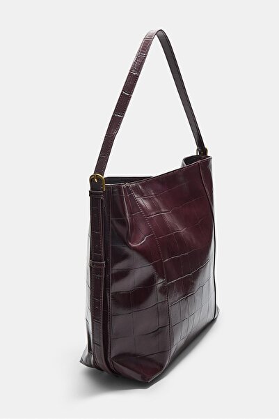 Stradivarius Mock croc bucket bag