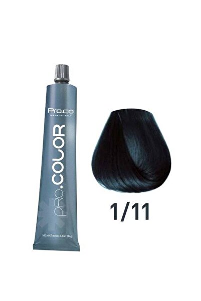 PROCO Vopsea de păr profesională PRO.COLOR 100 ml - Pro.Co - 1/11 ALBASTRU NEGRU