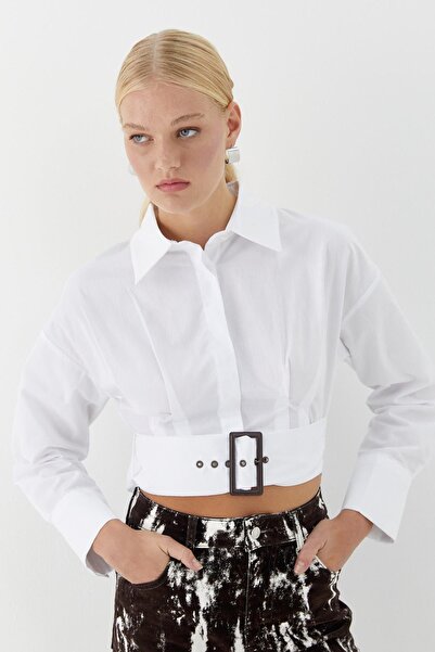 MARKALİSTE Belt Detailed Shirt White