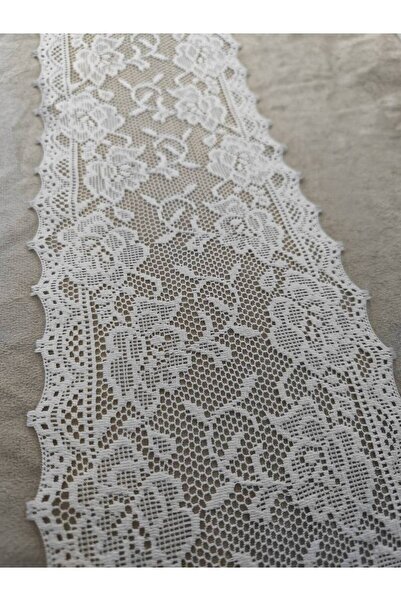 FASHİON DANTEL Likralı Esnek Dantel 15 Cm En 1 MT Ekru