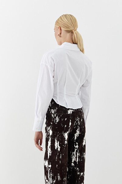 MARKALİSTE Belt Detailed Shirt White