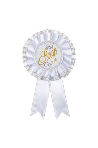 ANTBRO Insignă viitoare mireasă, albă, 16 cm