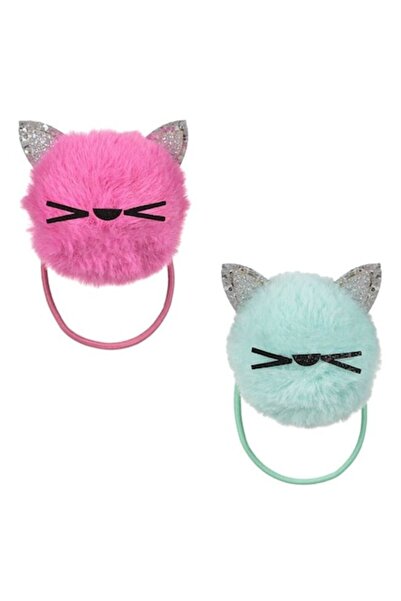 ANTBRO Set 2 elastice de păr pentru copii Antbro® cu pompoane fuchsia și verd...