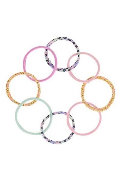 ANTBRO Set 8 elastice de păr pentru copii Antbro® în culorile liliac, roz, ve...