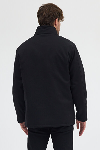 STONCS Erkek Siyah Dik Yaka Pamuklu Mont