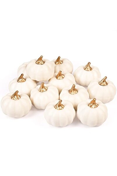 Generic Brand THE WHITE SHOP Artificial Pumpkins Bulk Vintage White Pumpkin H...