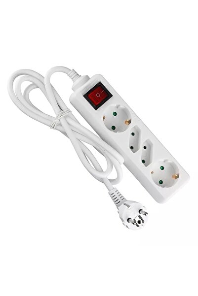 OEM Prelungitor 4 prize cu intrerupator 1.5m 3G1.5mm2 alb V-TAC SKU-8770