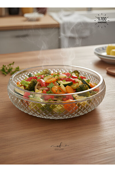 AKDEN STORE Cutting Decor Handcrafted Karizma 28cm Presentation Bowl