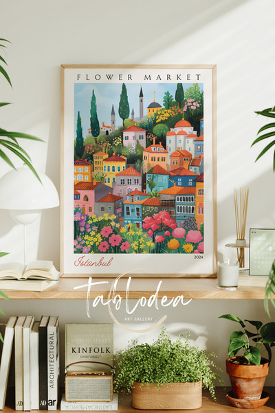 tablodea Pinterest Piața de flori, pictură florală retro decorativă din Istan...