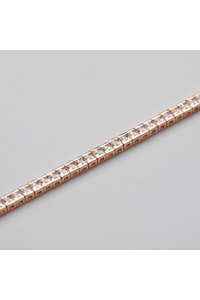 ElectraStore 18K Rose Gold Plated Silver Tennis Bracelet Diamond Look