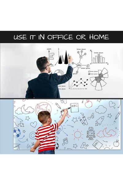 isometric 60 Cm X 3 Metre Elektrostatik Duvar Koruyucu Yazı Tahtası Mutfak Notluk Ofis Okul Kurs Malzemeleri