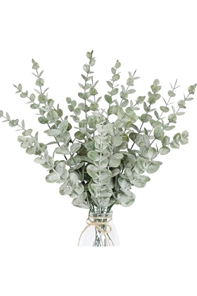 Generic ريان 20 قطعة من سيقان الأوكالبتوس، سيقان الأوكالبتوس الاصطناعية، نباتات مزيفة، سيقان زهور اصطناعية مزيفة