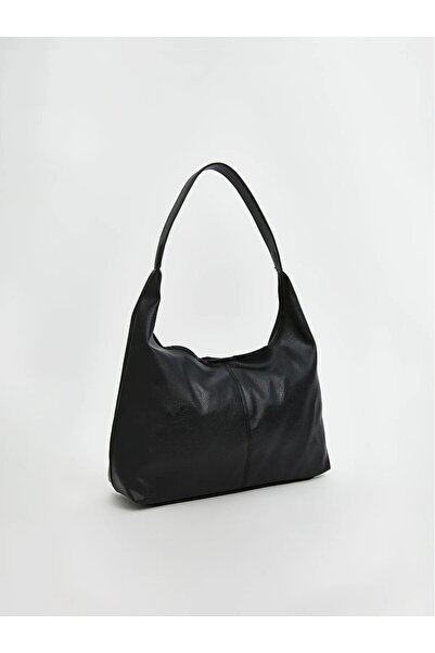 LC Waikiki LCW ACCESSORIES Μαύρη δερμάτινη εμφάνιση Γυναικεία τσάντα ώμου