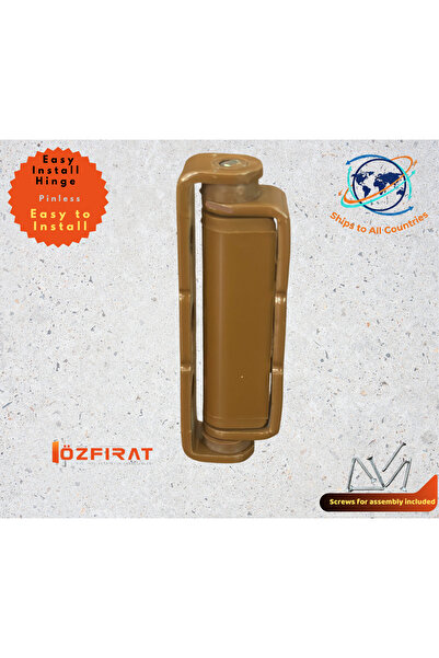 ÖZFIRAT PVC YAPI Pratik Pimsiz 80 mm PVC Pimapen Kapı Pencere Menteşesi – Dayanıklı Çelik, Altınmeşe(Kahve) Renk