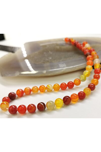 Buhara Stone 8mm Flat Cut Agate Beads