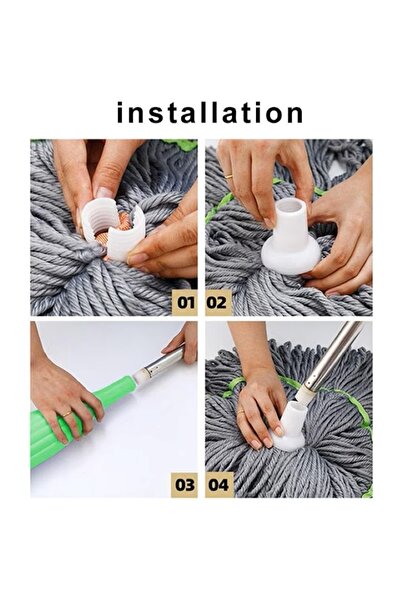 EMATTEIRO Quick-Wring Mop, Super Absorbent, 360° Rotation, Ergonomic Design, Wet and Dry