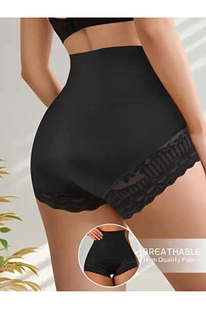 NADIA Chiloti Modelatori Cu Dantela Si Picior, Model Nou, Culoare Neagra, Masura M