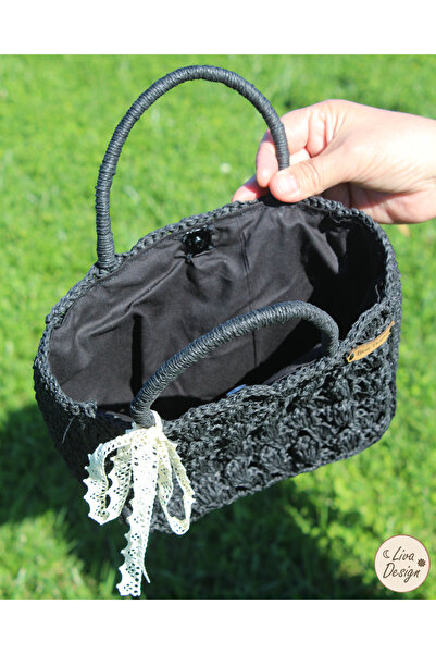 livadesign7 Handmade Paper String Lined Small Handbag / Bohemian Style