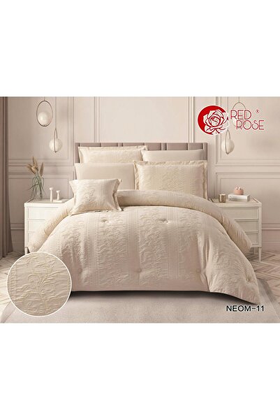 REDROSE COLOR Cool embossed double bedspread, 7 pieces