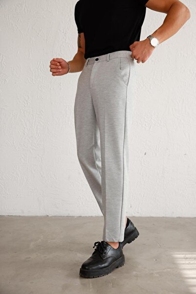 BRACCAS Men's Relaxed Fit Gray Pants